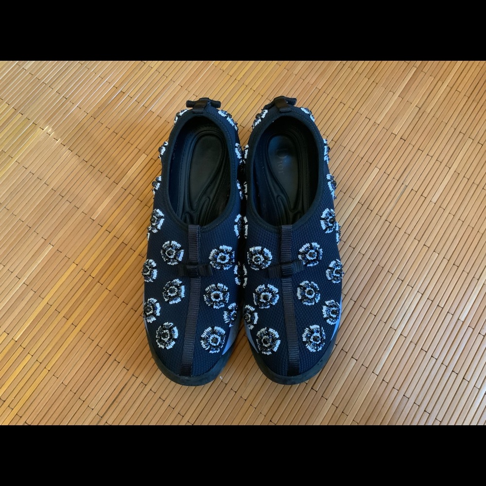 Authentic Dior fusion sneakers with floral beads EU10 us9.5